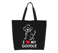 Sac De Courses J'Aime Mon Goldendoodle Sac Enfant De Grande Capacité Pliable Sacs À Main, Pour Shopping, Burea, Voyage, 50x40cm