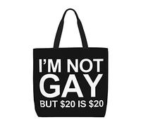 Sac De Courses Je Ne Suis Pas Gay, Mais 20 Ans, C'Est 20 Ans. Sac À Provisions En Toile Réutilisable Personnaliser Sacs En Toile Pour Femmes, Pour Tous Les Jours, École, Shopping, Filles