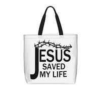 Sac De Courses Jésus Christianisme Foi Sac À Bandoulière En Toile Avec Poignées Réutilisable Sacs En Toile, Pour Femmes, Voyage, Filles, École