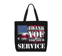 Sac De Courses Merci Pour Votre Service, Journée Patriotique Des Anciens Combattants Sac Bibliothèque Avec Poignées Lavables Sacs En Toile Épaule, Pour Filles, Tous Les Jours, Shopping, Burea