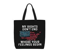 Sac De Courses Mes Droits Ne S'Arrêtent Pas Là Où Commencent Vos Sentiments Sac De Shopping Avec Poignées Personnaliser Sacs En Toile Pour Femmes, Pour École, Shopping, Filles, Voyage