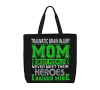 Sac De Courses Mois De Sensibilisation Aux Traumatismes Crâniens Sac À Provisions Personnaliser Avec Poignées Sacs À Main, Pour École, Filles, Voyage, Femmes