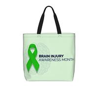 Sac De Courses Mois De Sensibilisation Aux Traumatismes Crâniens Sac Tissu De Grande Capacité Avec Poignées Sacs À Main, Pour Tous Les Jours, Filles, Shopping, Femmes