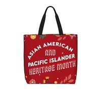 Sac De Courses Mois Du Patrimoine Asiatique Américain Et Des Îles Du Pacifique Sac Fourre-Tout En Toile Lavables De Grande Capacité Sacs À Main, Pour Voyage, Burea, Shopping, Tous Les Jours