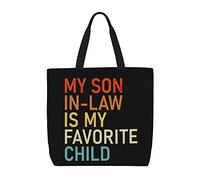 Sac De Courses Mon Gendre Est Mon Enfant Préféré Sac À Provisions Lavables Pliable Sacs En Toile Pour Femmes, Pour Burea, Filles, Voyage, Tous Les Jours