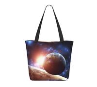 Sac De Courses Planètes Dans L'Espace Contexte Sac À Bandoulière En Toile Avec Poignées Personnaliser Sacs À Main, Pour Tous Les Jours, École, Shopping, 50x40cm