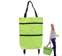 Sac de courses pliable avec roulettes, sac de courses réutilisable à roulettes | Pochette de rangement en tissu Oxford de grande capacité pour la maison, le sport, le sport, les pique-niques, le