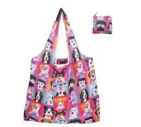 Sac de courses pliable réutilisable et pratique, sac élégant et pratique avec grande capacité léger pour les courses, Chien de dessin animé