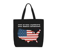 Sac De Courses Que Dieu Bénisse L'Amérique ! États-Unis Patriotiques Sac De Shopping Personnaliser Avec Poignées Sacs En Toile, Pour École, Filles, Voyage, Burea