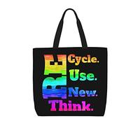 Sac De Courses Recycler Réutiliser Renouveler Repenser Sac À Dos Lavables Réutilisable Sacs En Toile Pour Femmes, Pour École, Filles, Tous Les Jours, Femmes