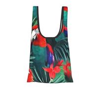 Sac de courses réutilisable avec motif perroquet tropical