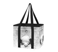 Sac de courses réutilisable pour coffre de voiture, motif notes de musique, grand sac de courses pliable avec fond rigide et poignées pour organiseur de voiture et camion, 1 paquet