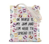 Sac de courses réutilisable pour infirmière ou infirmière avec inscription « Is My Jam », Sac fourre-tout Spread It, 35*40cm