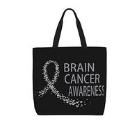 Sac De Courses Sensibilisation Au Cancer Du Cerveau Sac De Shopping Réutilisable Avec Poignées Sacs En Toile, Pour École, Filles, Voyage, Femmes