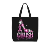 Sac De Courses Sensibilisation Au Cancer Du Sein Sac Fourre Tout Femme Réutilisable Personnaliser Sacs En Toile Pour Femmes, Pour Filles, Voyage, Burea, École