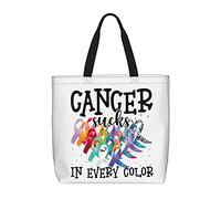 Sac De Courses Sensibilisation Au Cancer Le Cancer Est Une Maladie Terrible, Quelle Que Soit Sa Couleur De Peau Grand Sac A Main Réutilisable Lavables Sacs À Main, Pour Filles, Femmes, Shopping
