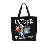 Sac De Courses Sensibilisation Au Cancer Le Cancer Est Une Maladie Terrible, Quelle Que Soit Sac À Bandoulière En Toile Pliable Avec Poignées Sacs À Main, Pour Filles, Femmes, Shopping