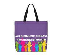 Sac De Courses Sensibilisation Aux Maladies Auto-Immunes Fourre Tout Pliable Réutilisable Sacs À Main, Pour École, Filles, Shopping, Burea