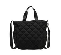 Sac de courses tendance en tissu matelassé avec sangle réglable - Grande capacité - Pour une utilisation délicate, Noir , Organiseur de sac