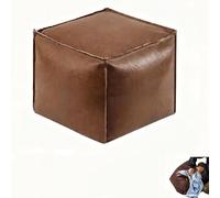 Sac de coussin rembourré en similicuir - Pouf carré non rembourré - Solution de rangement pour coussin de sol de 40,6 cm - Organisez les oreillers inutilisés et les couvertures pour décoration
