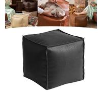 Sac de coussin rembourré non rembourré - 40,6 cm - Repose-pieds - Imperméable - Cube décoratif en cuir - Pour intérieur et extérieur
