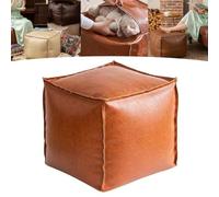 Sac de coussin rembourré non rembourré - 40,6 cm - Repose-pieds - Imperméable - Cube décoratif en cuir - Pour intérieur et extérieur