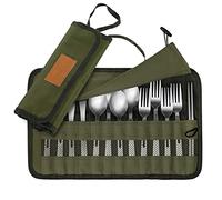 Sac De Couverts De Camping - Étui De Couverts D'Extérieur Portable, Sac Pour Couverts De Camping Pour Fourchettes, Couteaux, Cuillères, Sac Enroulable De Couverts De Table Pour Randonnée, Pique-Nique