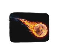 Sac de couverture d'ordinateur portable imprimé basket-ball sur feu étanche antichoc pour femmes hommes