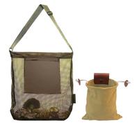 Sac de cueillette à fermeture en cuir, poches en maille et poches de taille avec sangle réglable, conçu pour la collecte de champignons et de fruits