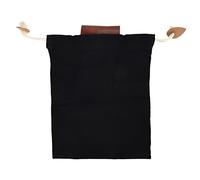 Sac de Cueillette Portable en Toile et Cuir avec Ceinture, pour Camping et Activités en Plein Air, Noir