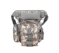 Sac de cuisse gris camouflage pour homme et femme, sac de cuisse de moto avec sangles de taille et de jambe pour randonnée, équitation, camping
