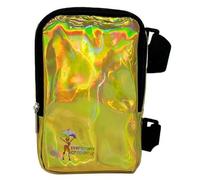 Sac de cuisse holographique | Harnais de jambe de carnaval pour femme | Poche de taille extérieure | Sac de jambe de voyage J'ouvert avec sangles réglables, doré, Taille unique