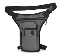 Sac de cuisse pour moto - Résistant à l'eau - Sac à bandoulière pour homme, Couleur grise.