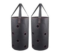 Sac de culture de tomates - Double sac de ventilation suspendu, housse multi-ouvertures, bassin de grand volume | Pot de fleurs inversé pour en plein air et carottes de framboise - Récolte