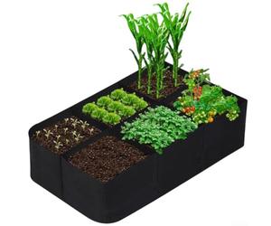 Sac de culture en tissu non tissé pour légumes, fleurs et herbes aromatiques - Réutilisable, respirant, pliable - 60 x 60 x 30 cm ou 120 x 60 x 30 cm - Noir (6)