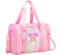 Sac de danse avec monogramme personnalisé pour filles de 3 à 6 ans, sac à dos Oxford léger et résistant à l'eau pour ballet, pom-pom girl, soirée pyjama, gymnastique, rose, Small, R