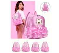 Sac de danse en dentelle de mode avec fermeture éclair en nylon, lettres A-Z 26, sac de ballet, sac à dos d'entraînement, sac d'école de danse latine, convient pour un usage quotidien (fermeture éclai