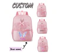 Sac de danse personnalisé avec nom personnalisé ou salutations de vacances. Imprimés papillon, fleur, lapin, personnalisez votre propre sac à dos. Sac à dos mode multi-fonctionnel décontracté, sac de