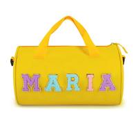 Sac de Danse Personnalisé pour Filles, Sac de Sport Personnalisé avec Nom, Sac de Nuit, sSac de Ballet pour Tout-Petits, Sac de Sport en Chenille, Lettre Patch Nom, Sac de Sport, Sac de Pom-Pom Ggirl