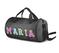 Sac de Danse personnalisé pour Filles, Sac de Sport personnalisé avec nom, Sac polochon Lettre Chenille, Sac de Pom-Pom Girl Rose pour Filles