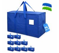 Sac de Déménagement Grand Format XL 91L [Lot de 10] Sacs de Rangement Solides (Vêtements, Couettes) - Alternative aux Cartons Déménagement & Moving Box - Grand Sac à Double Zip & Poignées Renforcées