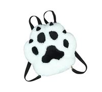 Sac de dessin animé pour femmes Mignon Forme d'animal Sac à bandoulière en peluche Témoins Sac à bandoulière Portable Grande capacité Peluche Sac à bandoulière, Noir et blanc.