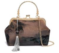 Sac de dîner vintage en relief - Sac à main à bandoulière - Sac de soirée brodé tendance pour tenues de style chinois, bal de fin d'année, événement chinois
