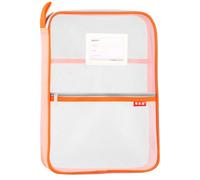 Sac de Document en Maille Nylon avec Fermeture Éclair - Format A4 - Pour Voyage, Étudants, Devoirs, Fournitures de Bureau - Orange