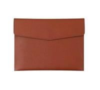 Sac de documents,Mallette,Paquet de fichiers A4, B5, A5, A6,Sac à documents professionnels,Grande capacité,Imperméable et résistant à l'humidité,Fait de cuir (Marron foncé, A5)