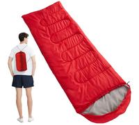 Sac de Dormir Extra Large pour Adultes, 2-3 Saisons, 0,7 KG - 2,4 KG Légers, 210 Cm*75 CM, pour la Randonnée, la Randonnée en Sac à Dos et Le Camping，Rouge，Rouge