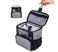 Sac de Douche en Filet Sac de cosmétique pour Femmes Sac de Toilette Panier d'organisateur de Douche Suspendu pour Salle de Bain Pym de Sport Camping 22.5x14.5x25 cm Gray