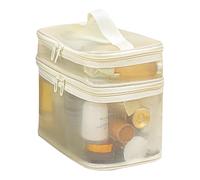 Sac de douche en maille | Trousse de toilette noire portable rectangulaire pour salle de bain - Sac fourre-tout portable de grande capacité | Organiseur de rangement de maquillage pour femmes et