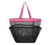 Sac de douche pliable en maille à séchage rapide avec 8 poches pour bain et voyage (Noir), Rose vif Hp, M, Western