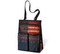 Sac de douche portable à suspendre avec drapeau américain pour voyage, gym, camping, plage, salle de bain, dortoir